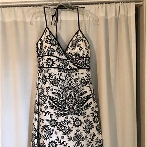 Black & white halter dress